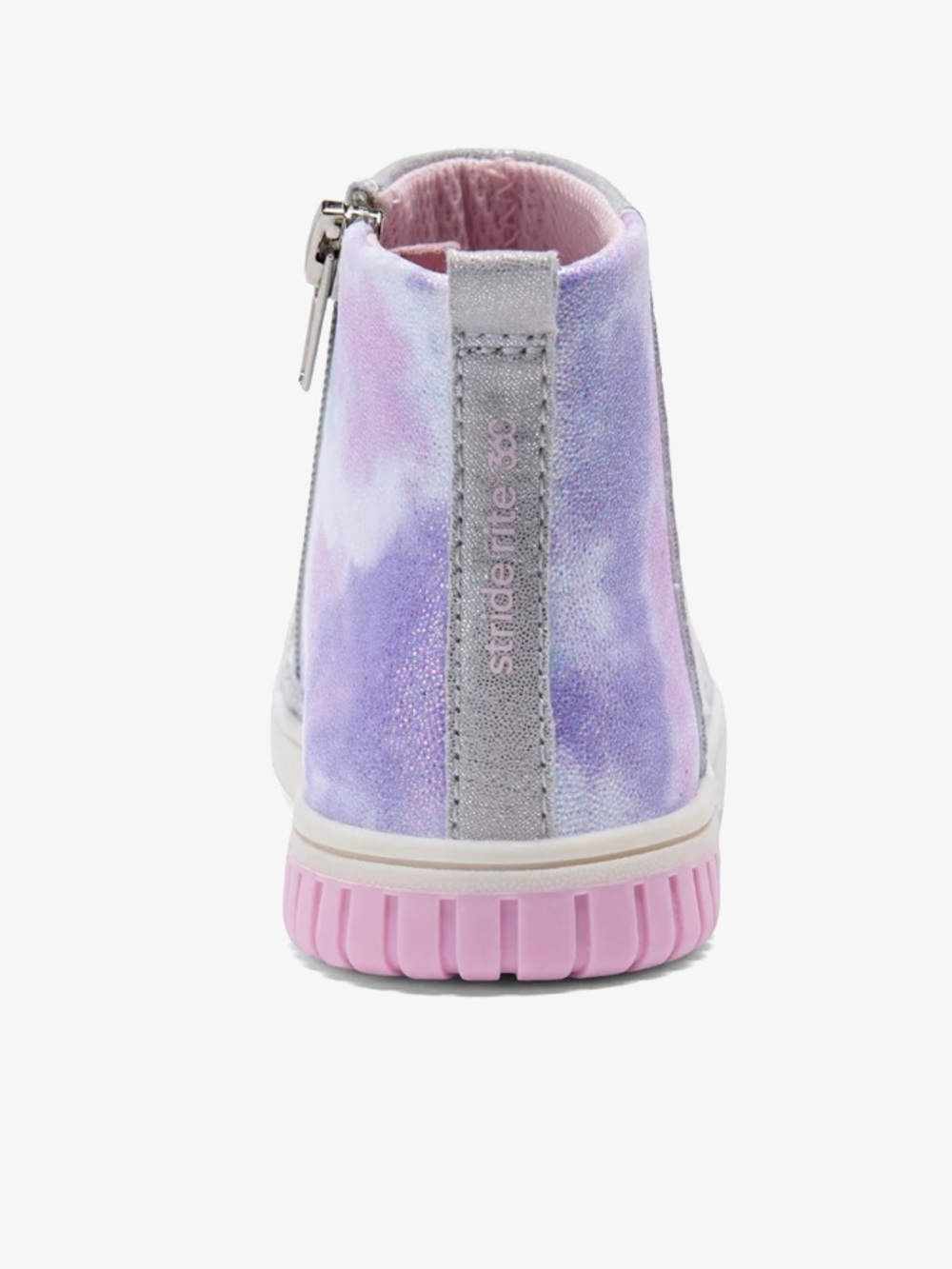 Stride Rite Girls' Silver Ankle Boots with Pastel Purple & Pink Accents Size 5 - Picture 4 of 16